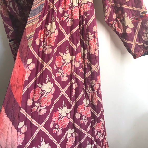 Vintage Afghan/Uzbek Silk Chapan Robe Patchwork Floral & Ikat | Collectors Piece - Picture 7 of 16